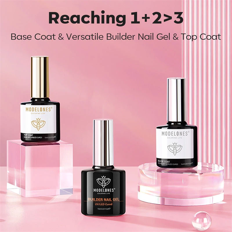 8-In-1 Multi-Functional Builder Nail Gel Top & Base Coat Set - Nude 5 8-In-1 Multi-Functional Builder Nail Gel Top & Base Coat Set - Nude - Image 3
