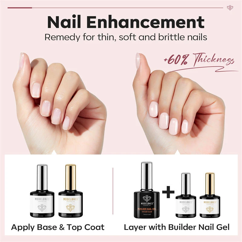 8-In-1 Multi-Functional Builder Nail Gel Top & Base Coat Set - Nude 6 8-In-1 Multi-Functional Builder Nail Gel Top & Base Coat Set - Nude - Image 4