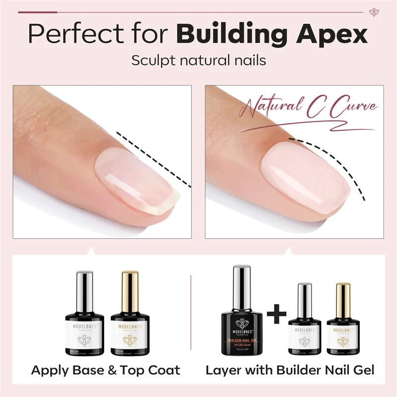 8-In-1 Multi-Functional Builder Nail Gel Top & Base Coat Set - Nude 7 8-In-1 Multi-Functional Builder Nail Gel Top & Base Coat Set - Nude - Image 5