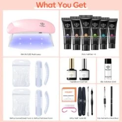 Glow In The Dark - 6 Colors Luminous Poly Nail Gel Kit -Mary Jully Nail Shop bring the energy 19pcs poly nail gel kit 102767