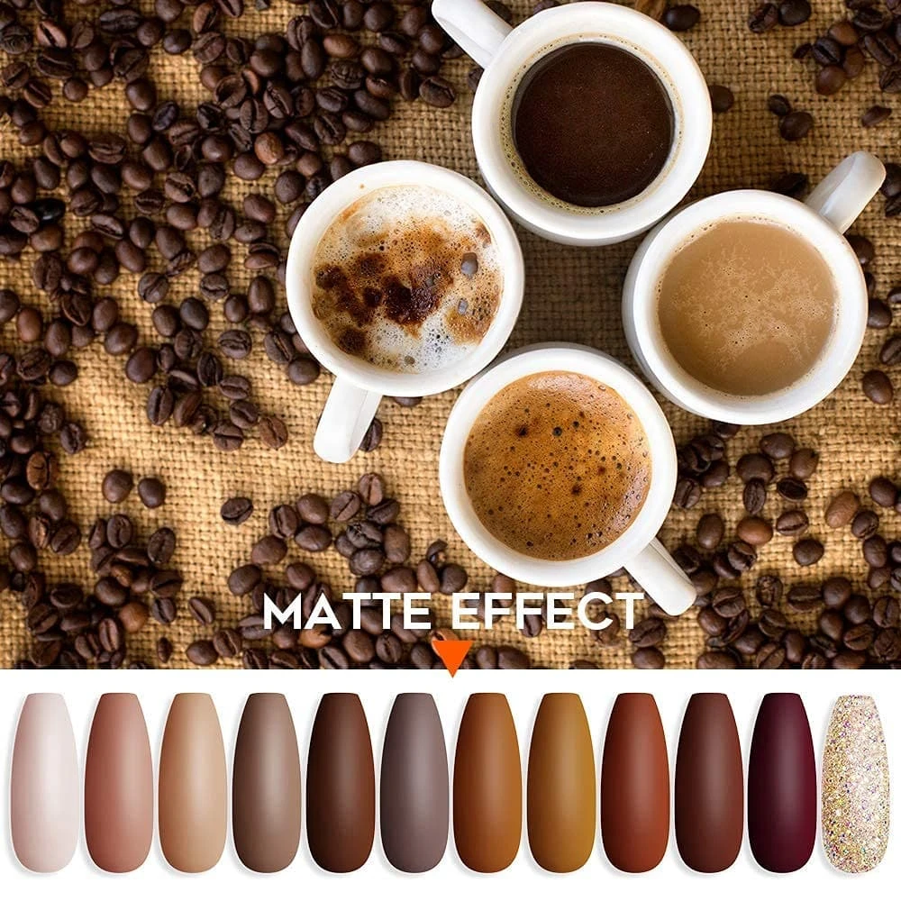 Cappuccino - 12 Pcs Gel Nail Polish Set【US ONLY】 7 Cappuccino - 12 Pcs Gel Nail Polish Set【US ONLY】 - Image 5