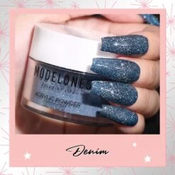 Denim - Reflective Acrylic Powder (1 Oz) -Mary Jully Nail Shop denim reflective acrylic powder 775512