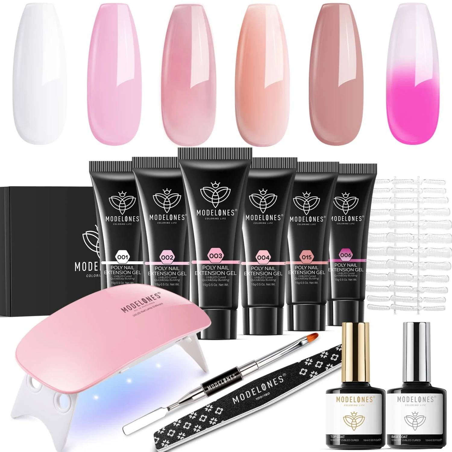 Dry Rose - 6 Colors Poly Nail Gel Kit 3 Dry Rose - 6 Colors Poly Nail Gel Kit
