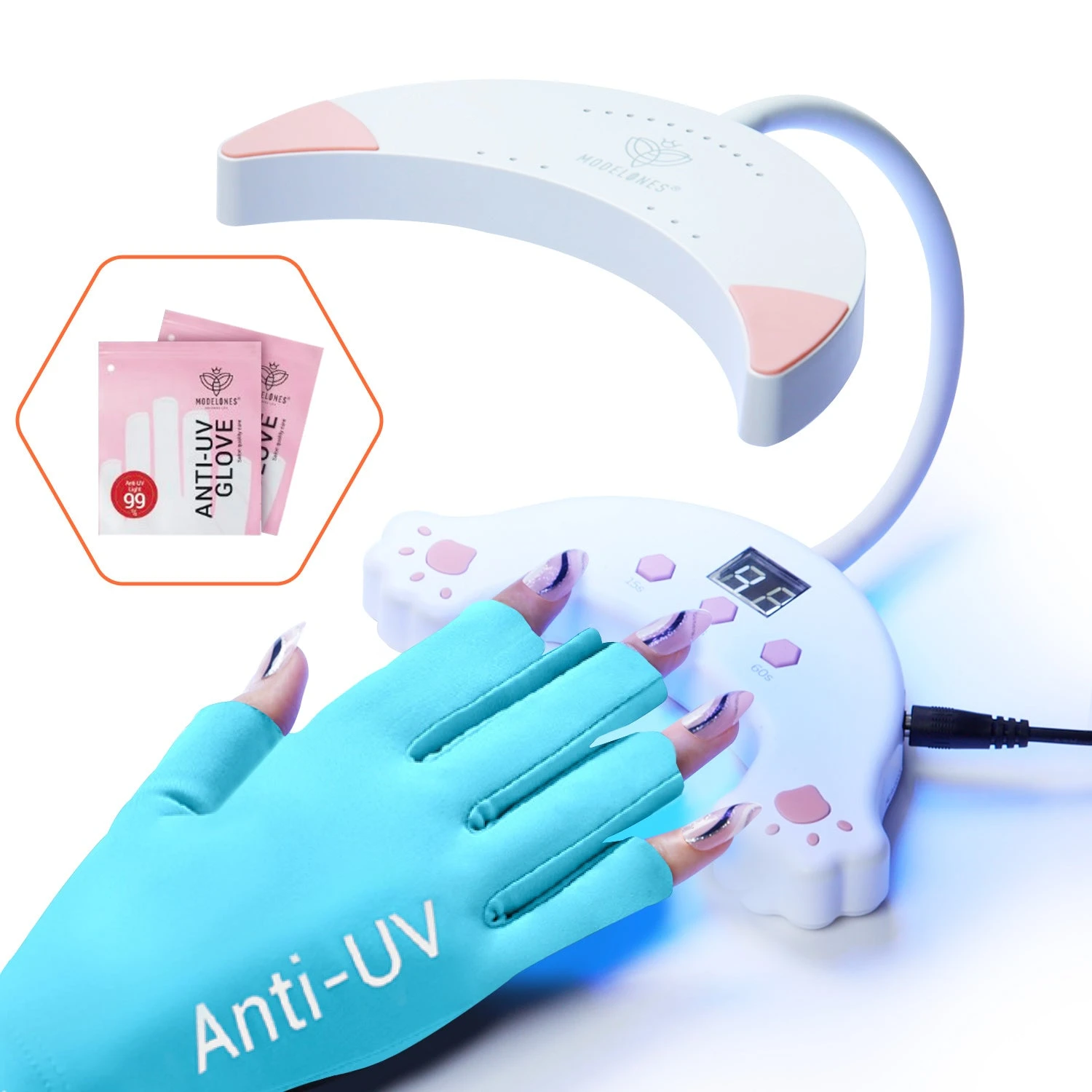 48W UV Gooseneck LED Nail Lamp With Glove 11 48W UV Gooseneck LED Nail Lamp With Glove - Image 10