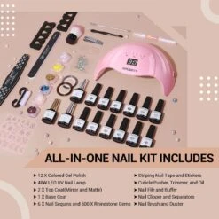 Gentle Nude - 36Pcs 12 Colors Nail Gel Polish Kit 【US ONLY】 -Mary Jully Nail Shop gentle nude 12 colors nail gel polish kit us only 198628