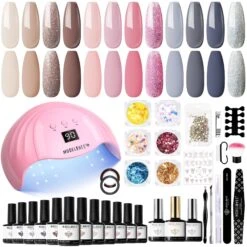 Gentle Nude - 36Pcs 12 Colors Nail Gel Polish Kit 【US ONLY】