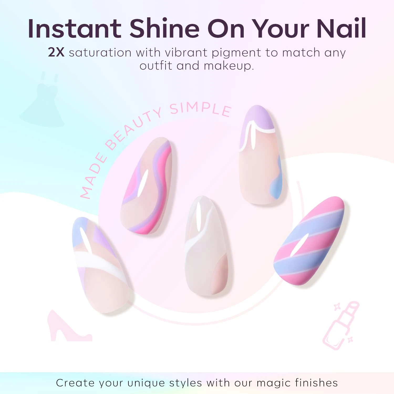 Buzzy Pastel - 6 Shades Gel Nail Polish Kit【US/AU/EU ONLY】 5 Buzzy Pastel - 6 Shades Gel Nail Polish Kit【US/AU/EU ONLY】 - Image 3