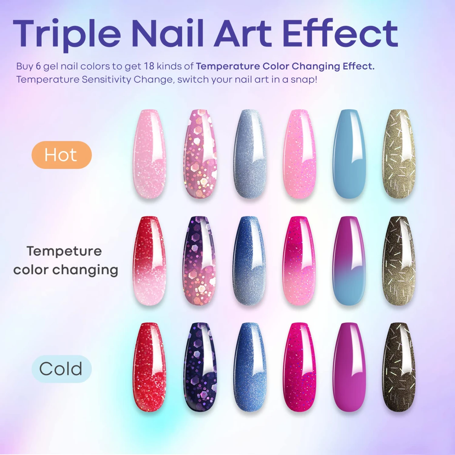 Mood Temperature - 6Pcs Inspire Gel Set 7ml【US/AU ONLY】 4 Mood Temperature - 6Pcs Inspire Gel Set 7ml【US/AU ONLY】 - Image 2