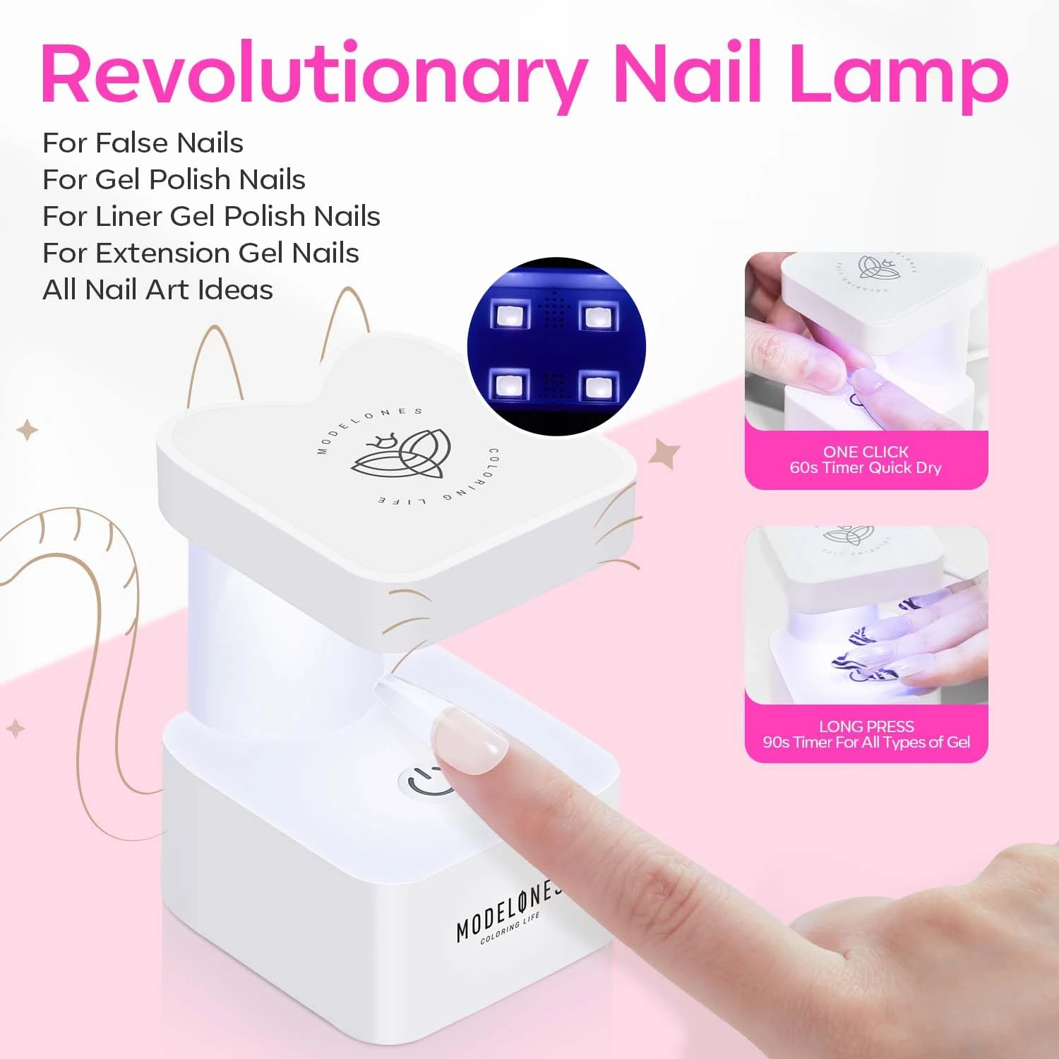 500Pcs Nail Tips Kit With 4-in-1 Nail Glue Set & Mini Lamp (Coffin) 6 500Pcs Nail Tips Kit With 4-in-1 Nail Glue Set & Mini Lamp (Coffin) - Image 4