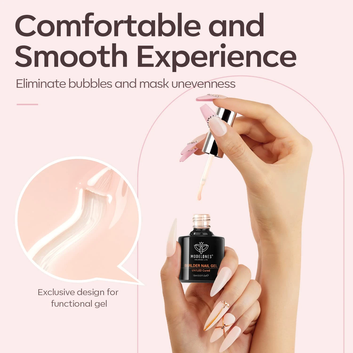 8-In-1 Nude Pink Builder Nail Gel 15ml 10 8-In-1 Nude Pink Builder Nail Gel 15ml - Image 8