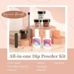 Latte Art - 10Pcs Dipping Powder All-In-One Kit -Mary Jully Nail Shop latte art 10pcs dipping powder all in one kit 573805