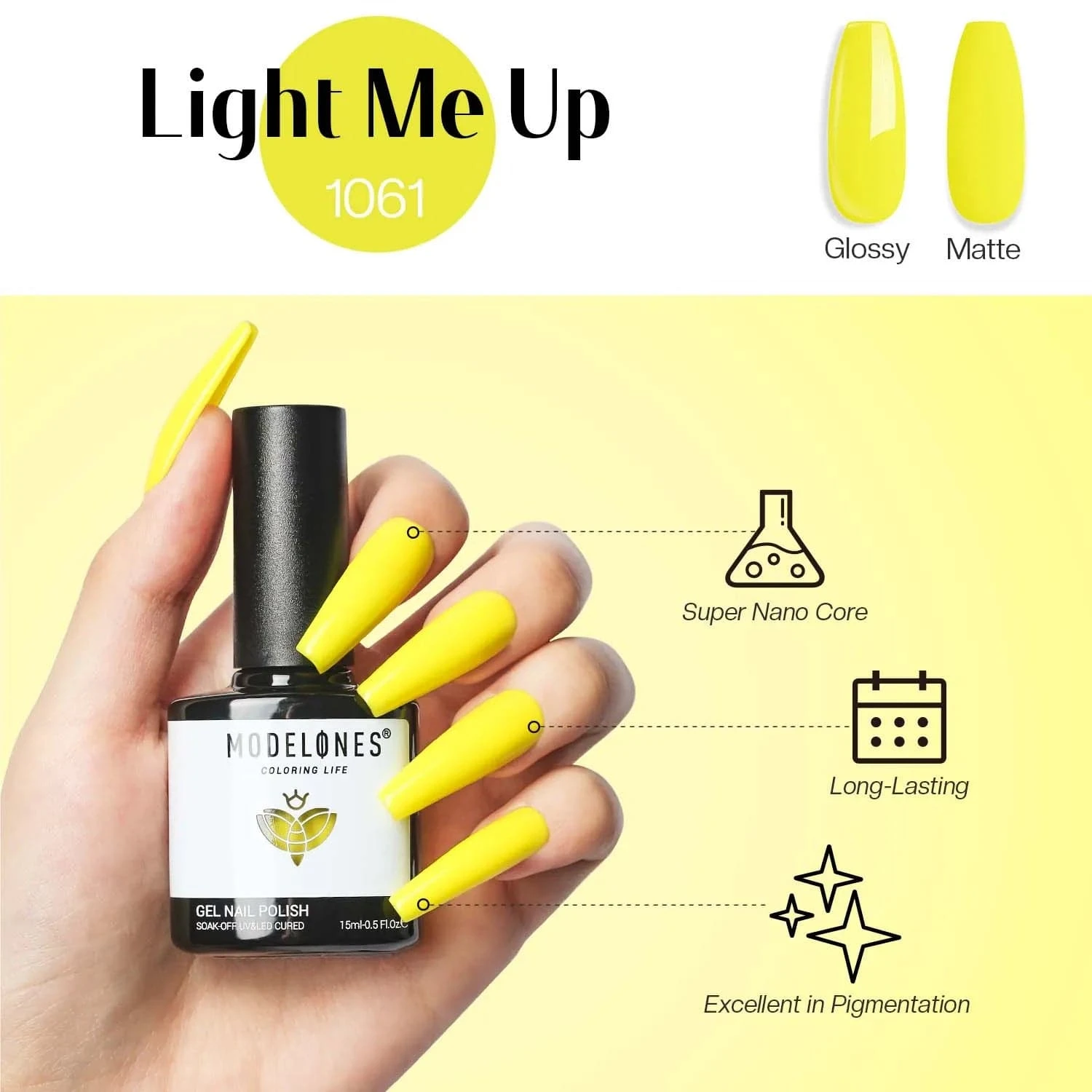 Light Me Up - Modelones Gel Nail Polish Inspire Gel 15ml 8 Light Me Up - Modelones Gel Nail Polish Inspire Gel 15ml - Image 6