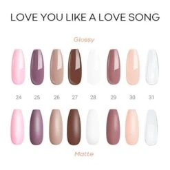 Love You Like A Love Song - 8Pcs Acrylic Powder Set (0.33 Oz) -Mary Jully Nail Shop love you like a love song acrylic powder set 496252