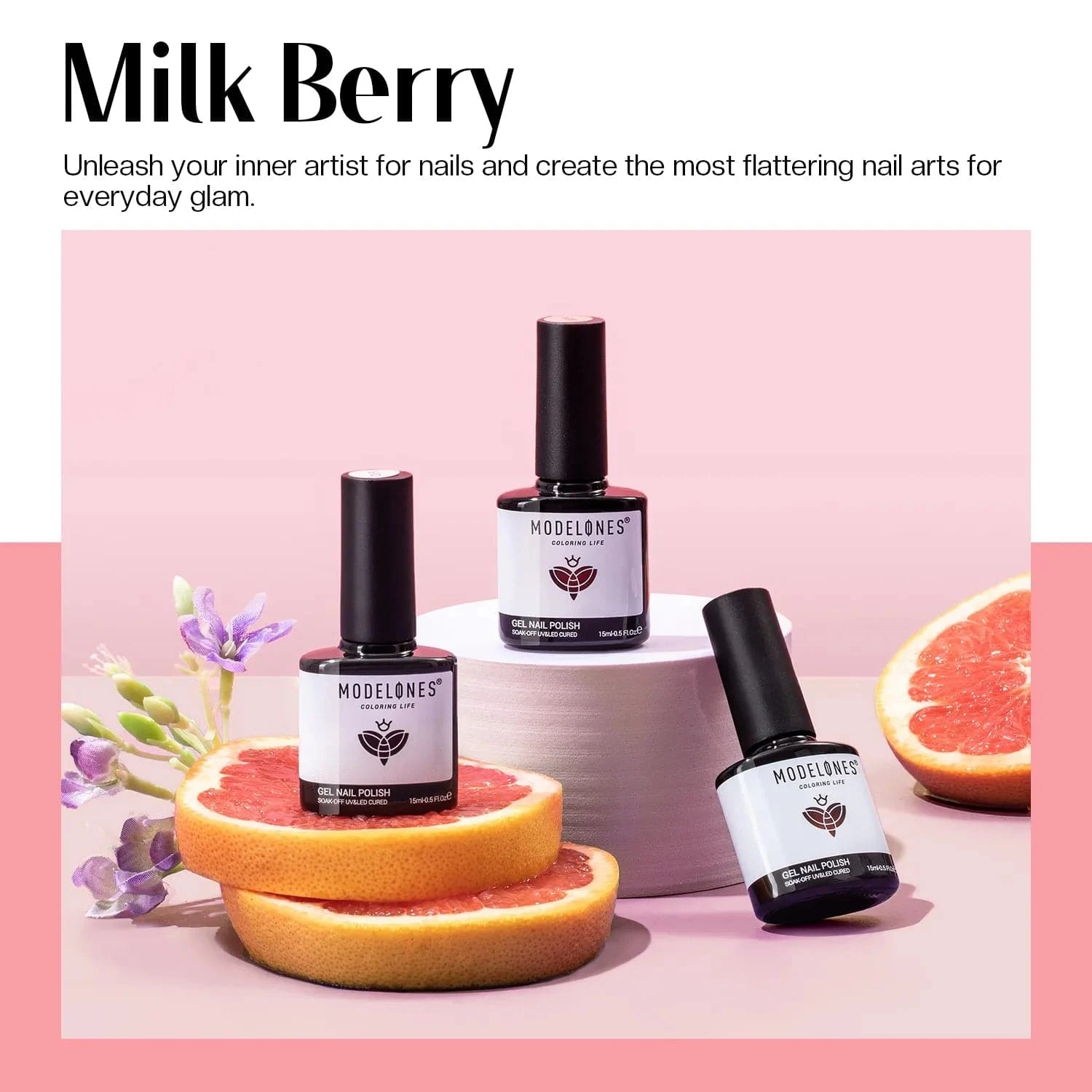 Milk Berry - Modelones Gel Nail Polish Inspire Gel 15ml 8 Milk Berry - Modelones Gel Nail Polish Inspire Gel 15ml - Image 6