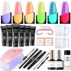 Glow In The Dark - 6 Colors Luminous Poly Nail Gel Kit