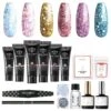 Splash Of Glitters - 6 Colors Poly Nail Gel Kit -Mary Jully Nail Shop splash of glitters poly nail gel kit 461576