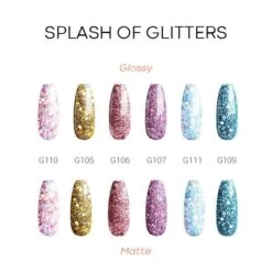 Splash Of Glitters - 6 Colors Poly Nail Gel Kit -Mary Jully Nail Shop splash of glitters poly nail gel kit 497142