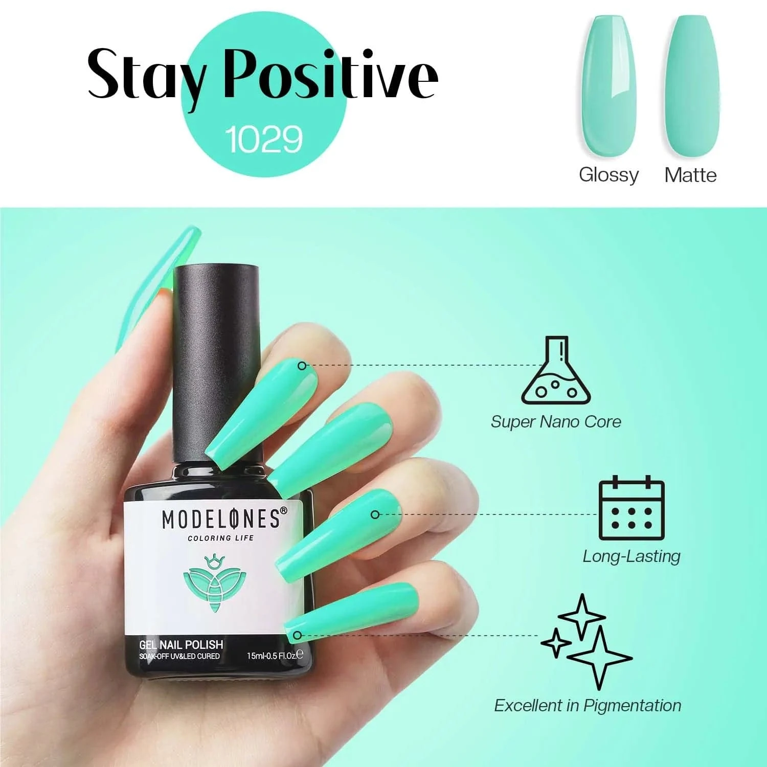 Stay Positive - Modelones Gel Nail Polish Inspire Gel 15ml 8 Stay Positive - Modelones Gel Nail Polish Inspire Gel 15ml - Image 6