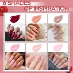 Sweet Red - 6 Colors Poly Nail Gel Kit 【US ONLY】 -Mary Jully Nail Shop sweet red 22pcs poly nail gel kit us only 150224