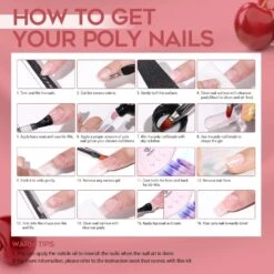 Sweet Red - 6 Colors Poly Nail Gel Kit 【US ONLY】 -Mary Jully Nail Shop sweet red 22pcs poly nail gel kit us only 372500